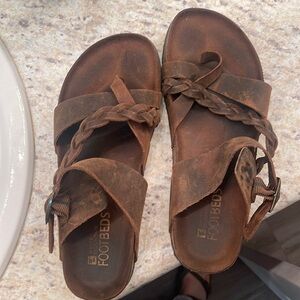 White Mountain braided sandals